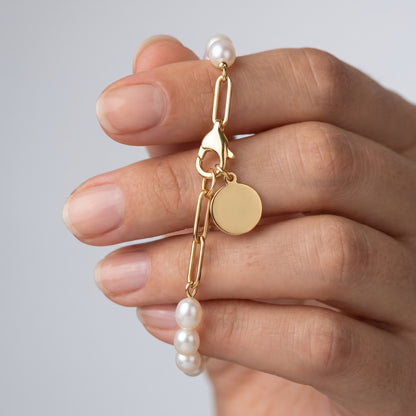 Bracciale Perle & Catena Oro 18K