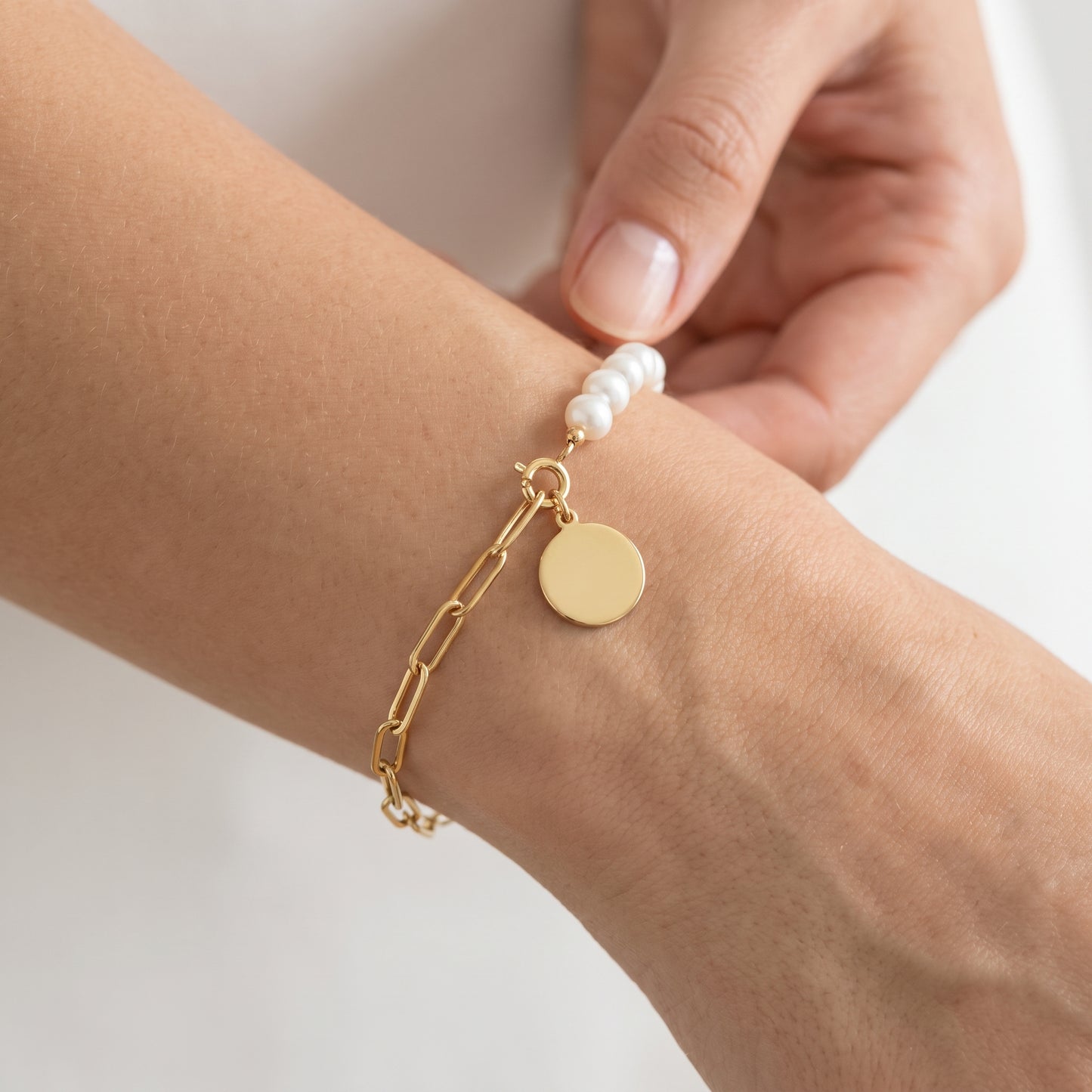 Bracciale Perle & Catena Oro 18K
