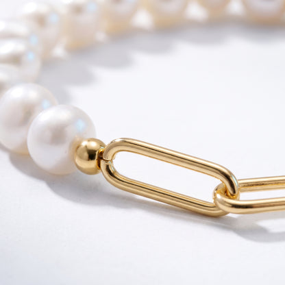 Bracciale Perle & Catena Oro 18K
