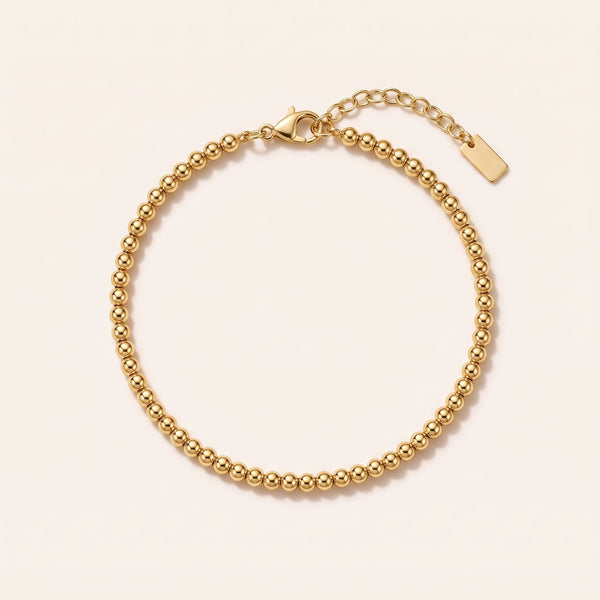 Pulsera de bolitas bañada en oro de 18K