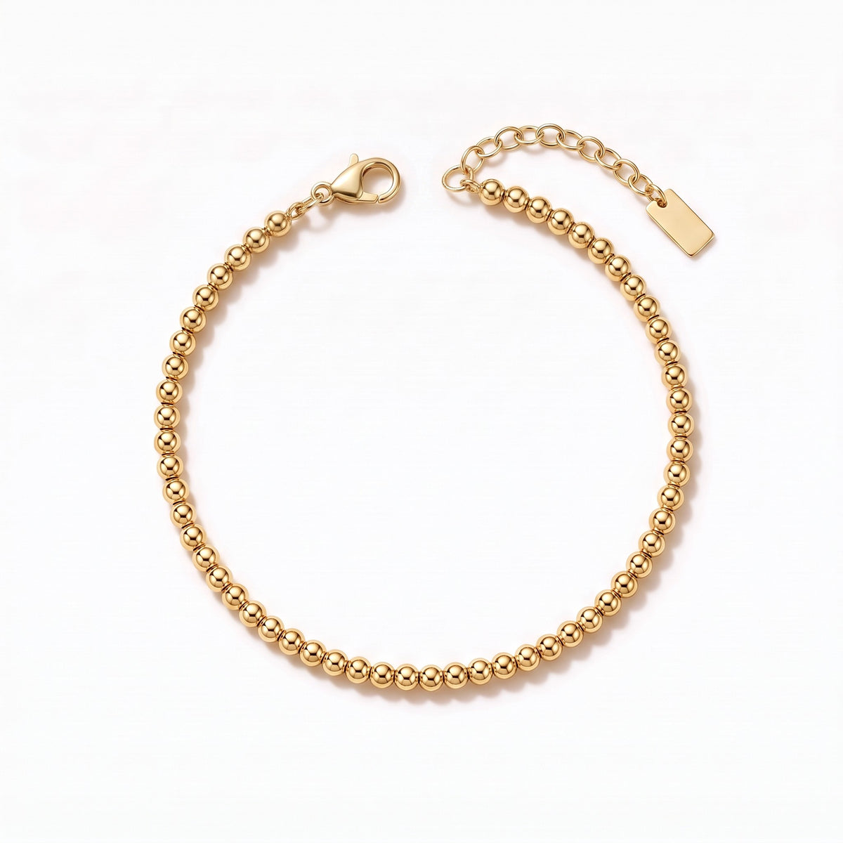 Bracciale a palline placcato oro 18K visto dall'alto