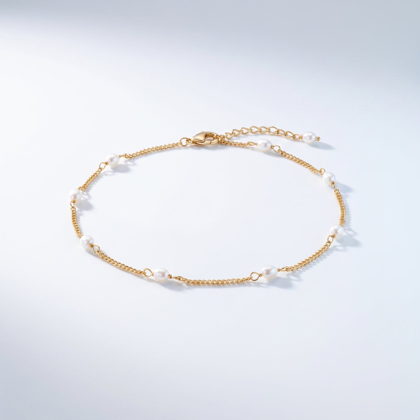 Cavigliera Perline Oro 18K