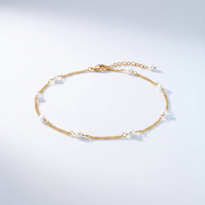 Cavigliera Perline Oro 18K
