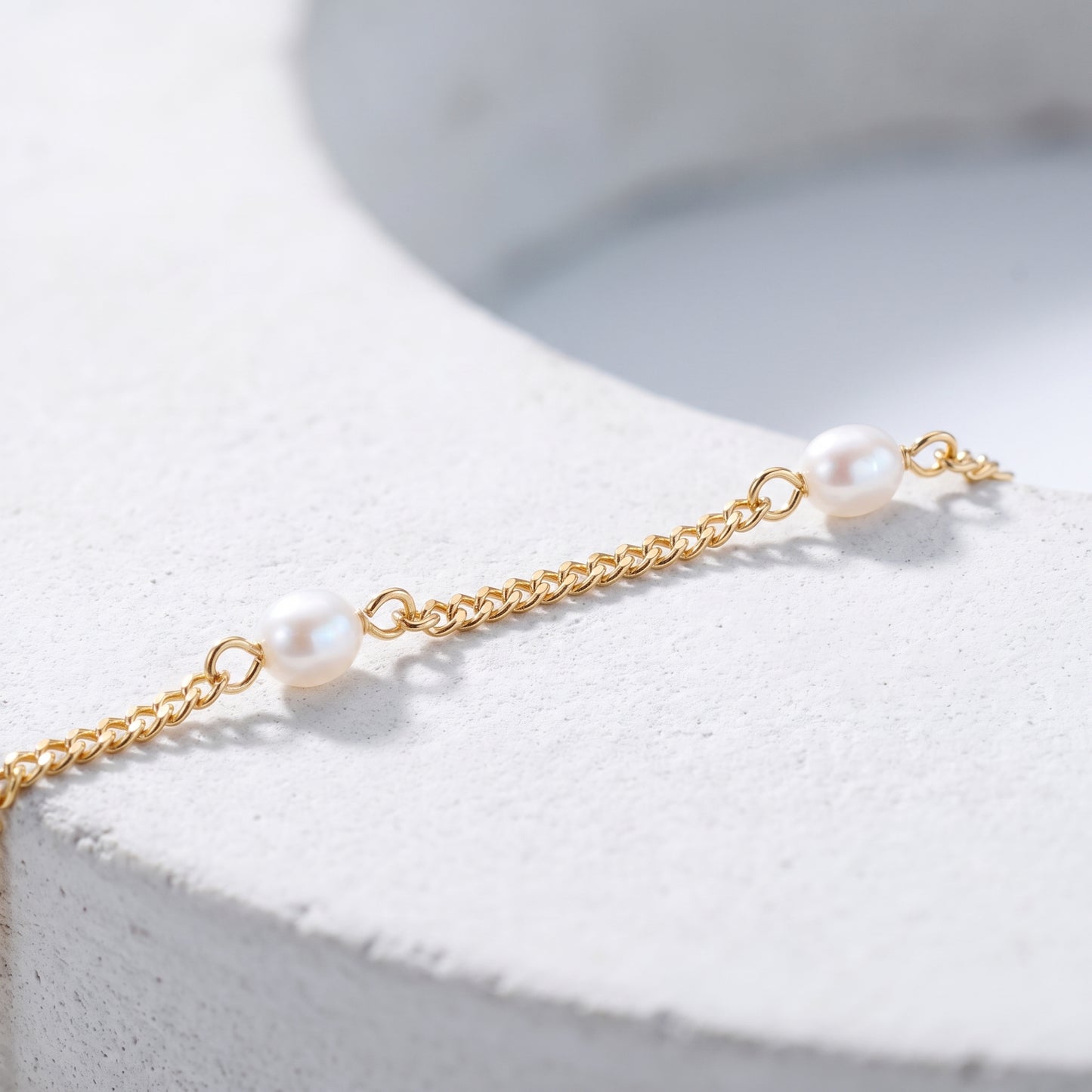 Cavigliera Perline Oro 18K