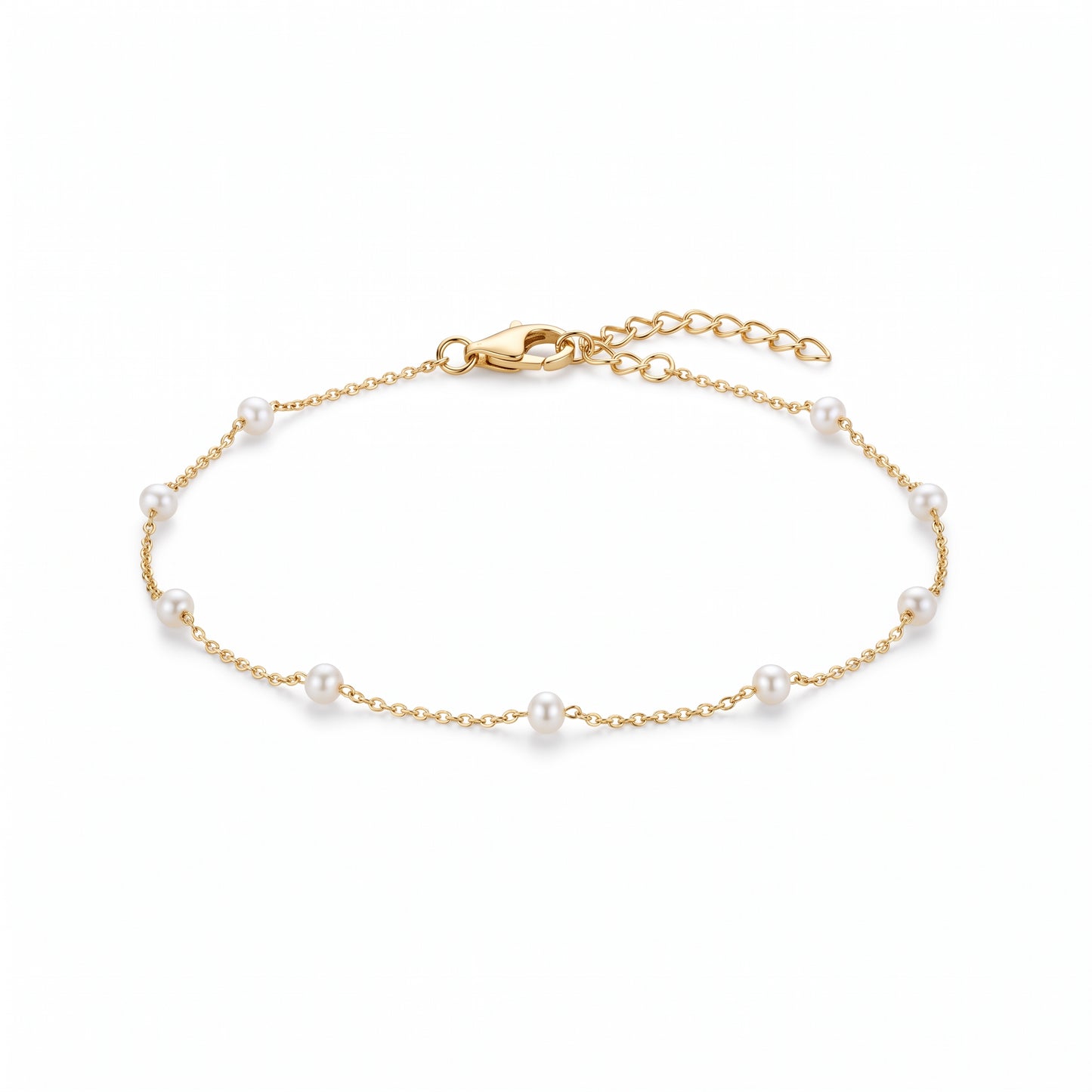 Cavigliera Perline Oro 18K