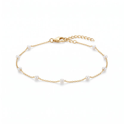 Cavigliera Perline Oro 18K