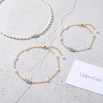 Cavigliera Perline Oro 18K