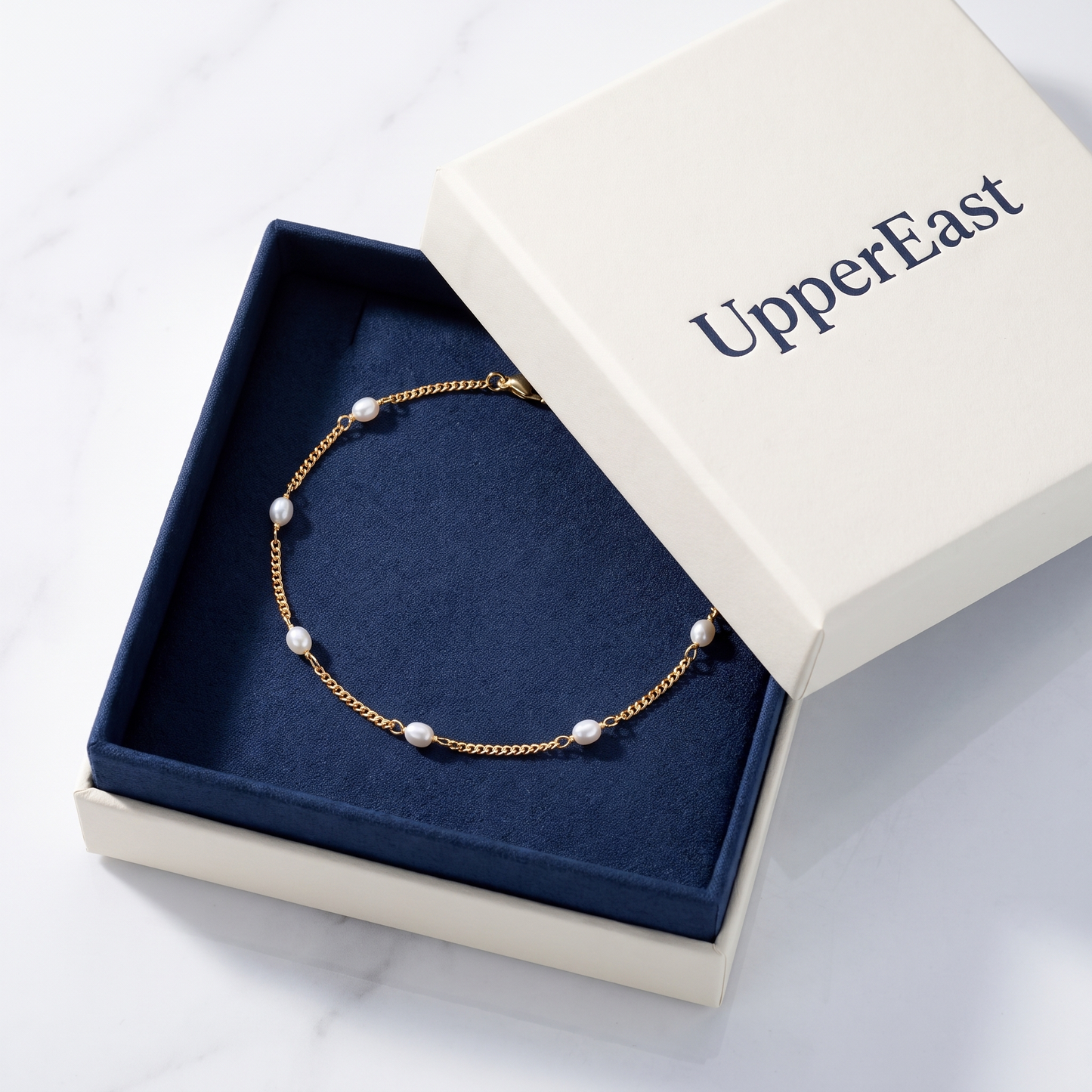 Cavigliera Perline Oro 18K