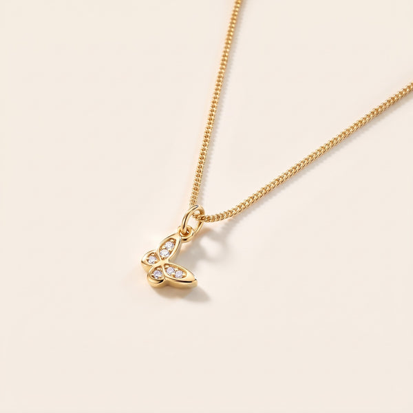Collar con mariposa bañado en oro de 18K