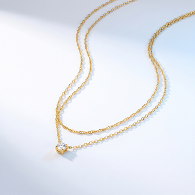 Collana Layered Punto Luce Oro 18K