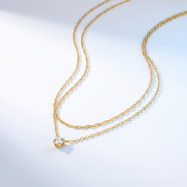 Collana Layered Punto Luce Oro 18K