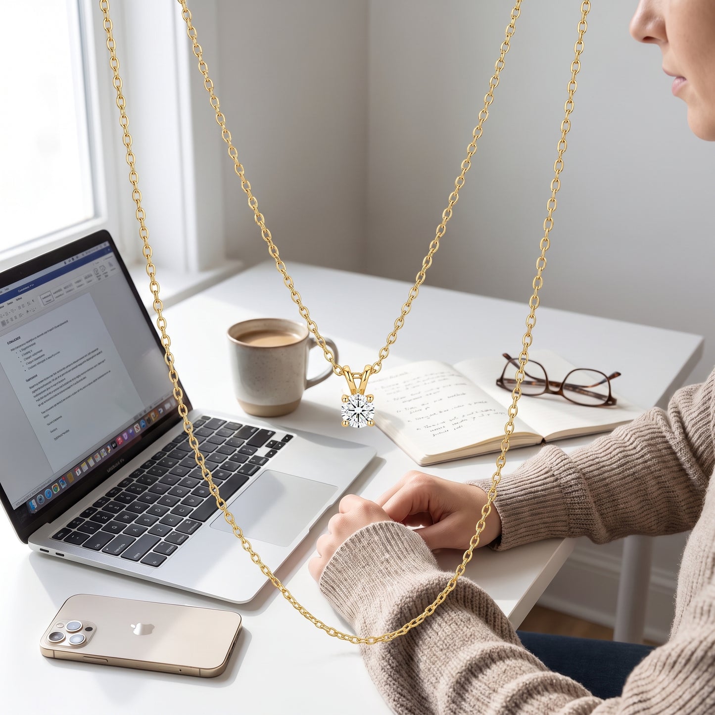 Collana Layered Punto Luce Oro 18K