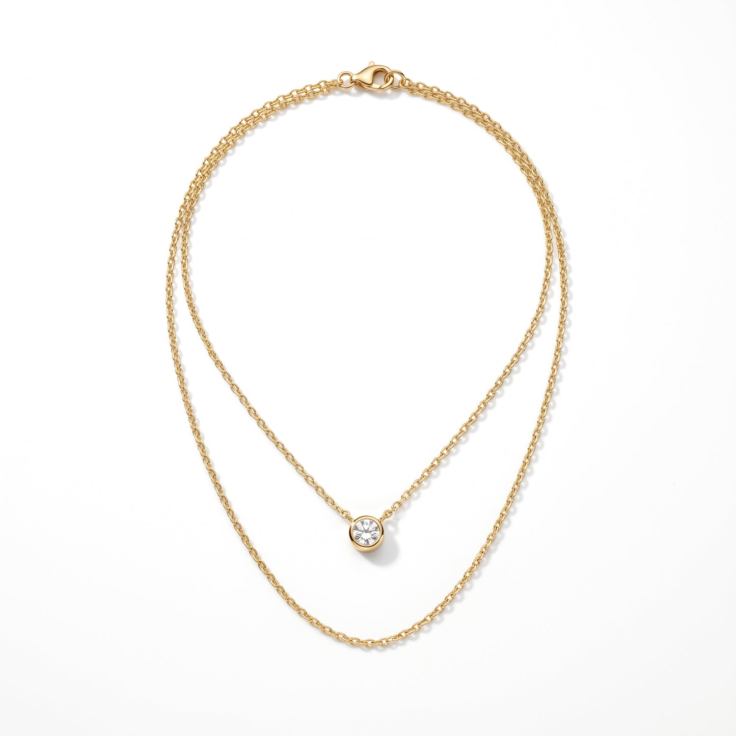 Collana Layered Punto Luce Oro 18K