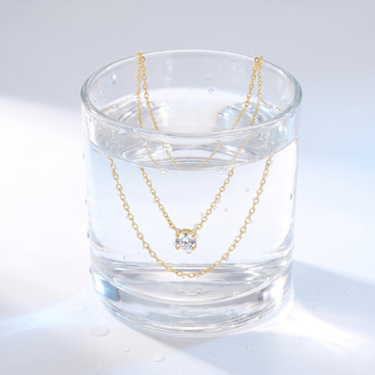 Collana Layered Punto Luce Oro 18K