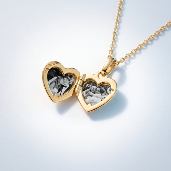 Collana Medaglione Cuore Portafoto Oro 18K