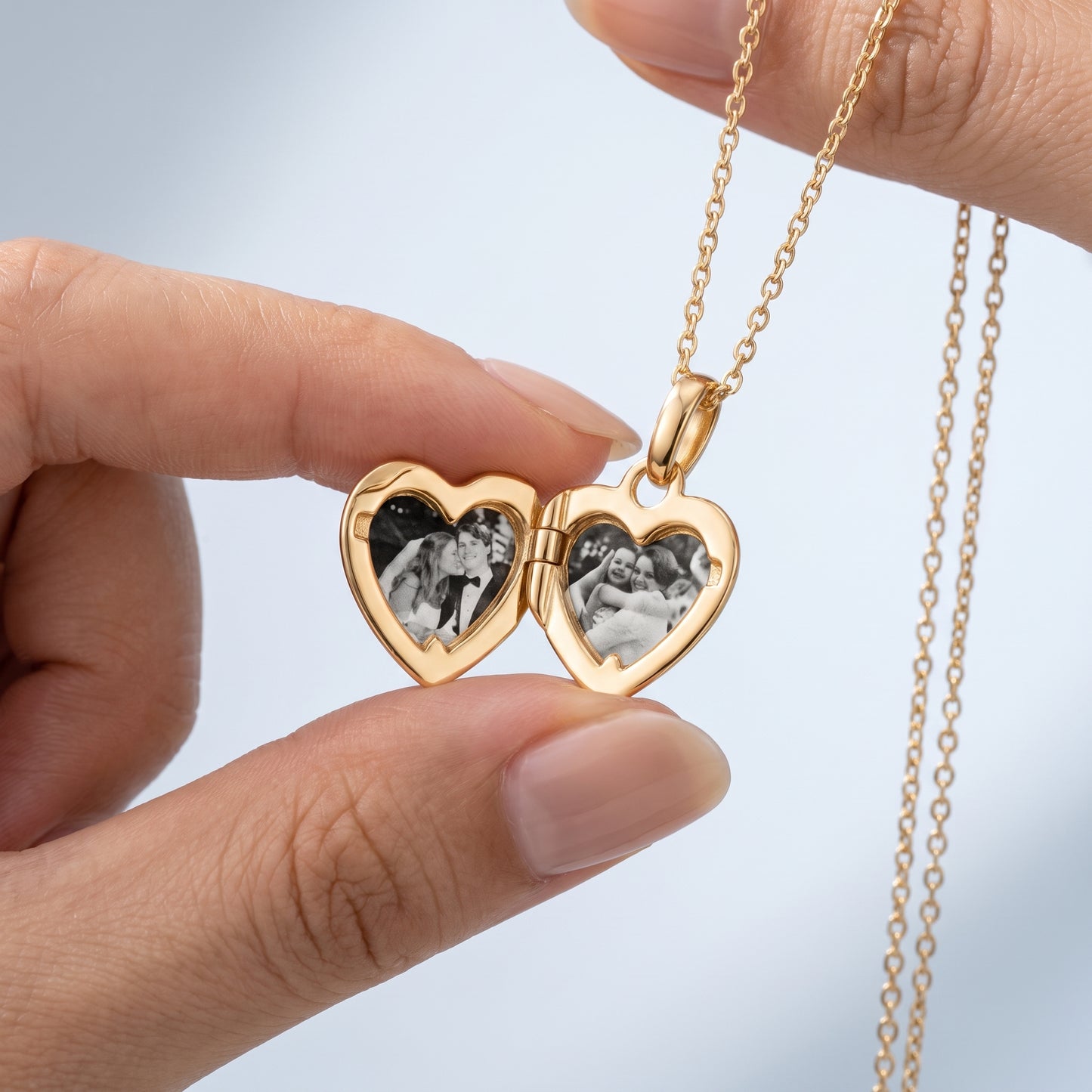 Collana Medaglione Cuore Portafoto Oro 18K