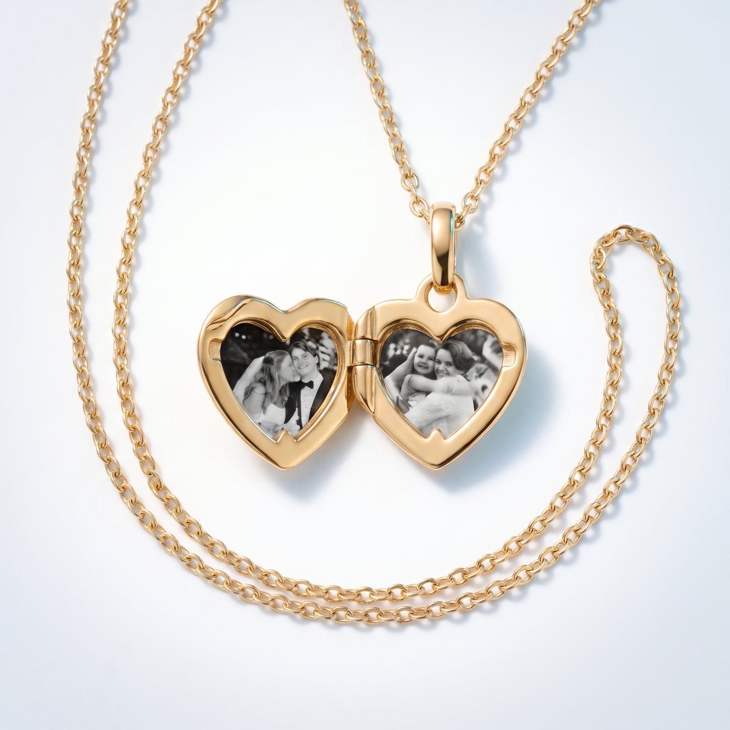 Collana Medaglione Cuore Portafoto Oro 18K