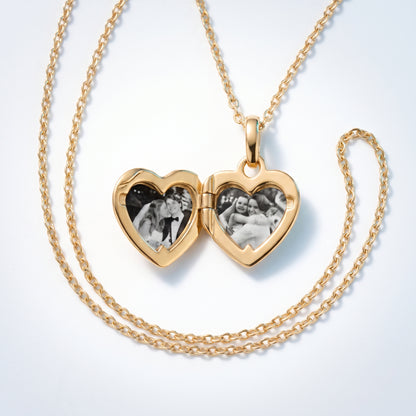 Collana Medaglione Cuore Portafoto Oro 18K