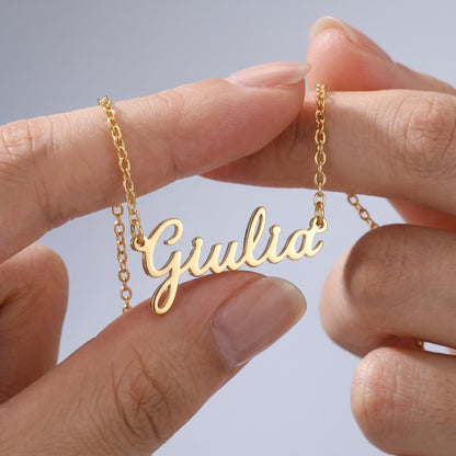 Collana Nome Personalizzato Corsivo Oro 18K