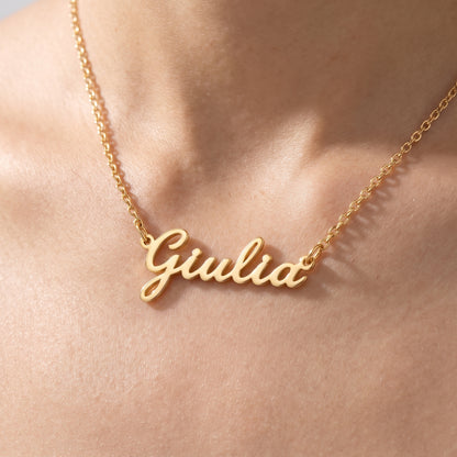 Collana Nome Personalizzato Corsivo Oro 18K
