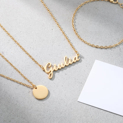 Collana Nome Personalizzato Corsivo Oro 18K
