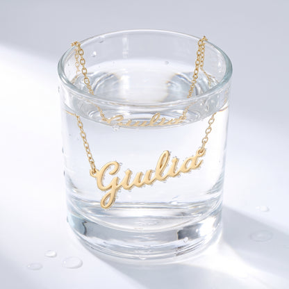 Collana Nome Personalizzato Corsivo Oro 18K
