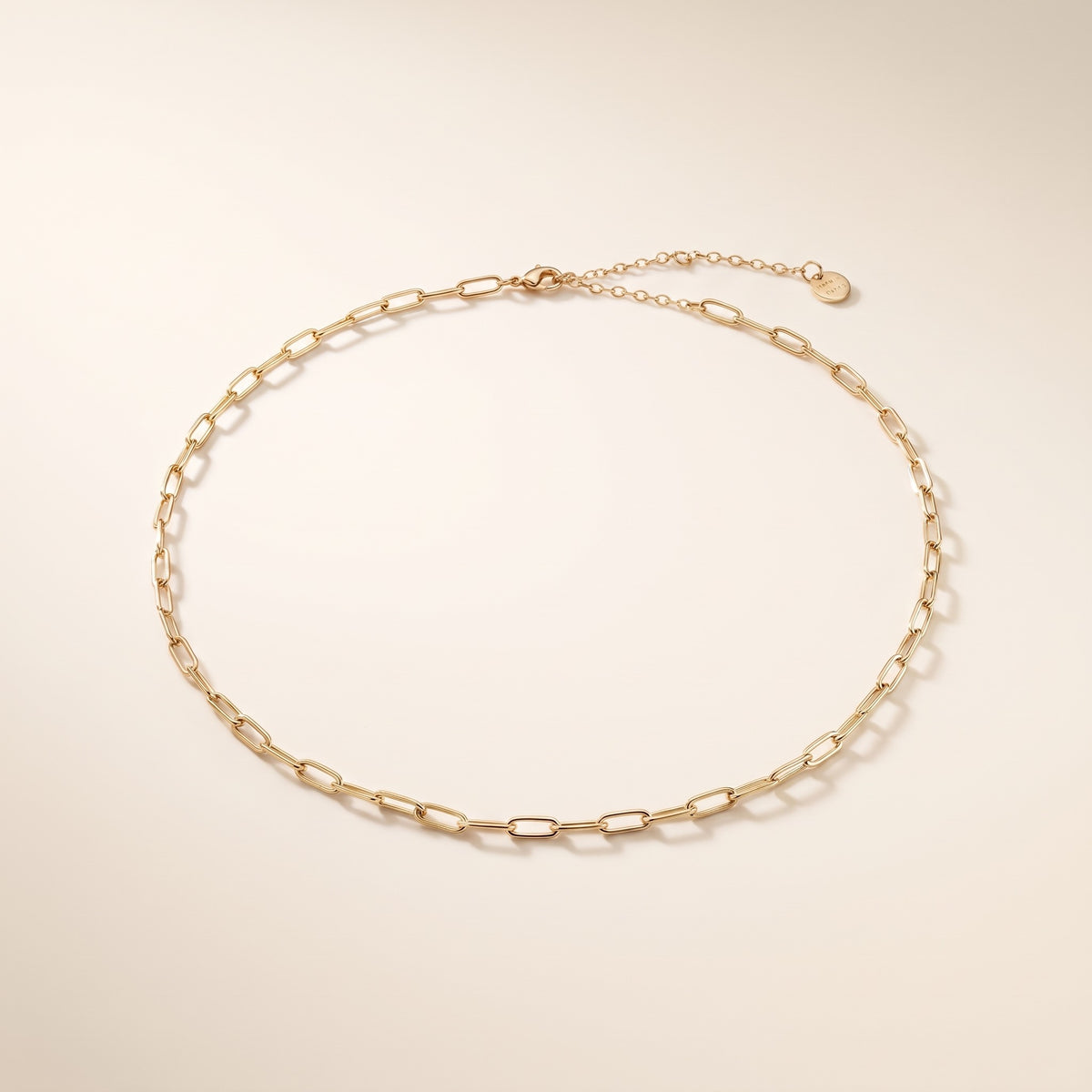 Collar de cadena paperclip bañado en oro de 18K