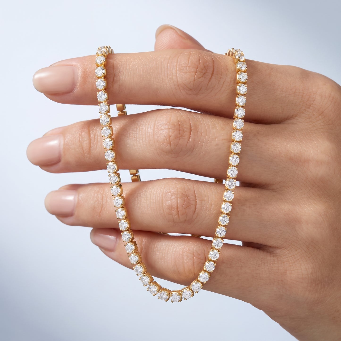 Collana Tennis Zirconi Oro 18K