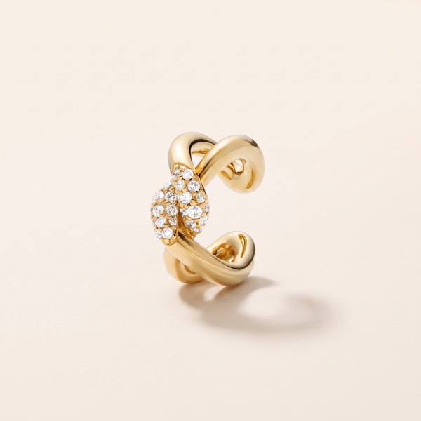 Ear cuff twist sin agujero bañado en oro de 18K