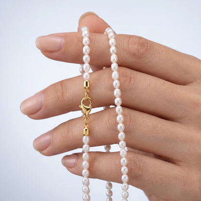 Collana Girocollo di Perle Oro 18K
