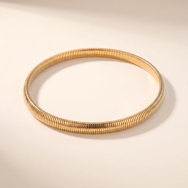 Gargantilla tubogas bañada en oro de 18K