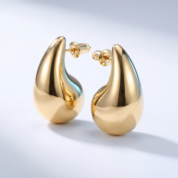 Orecchini Goccia Bombata Oro 18K