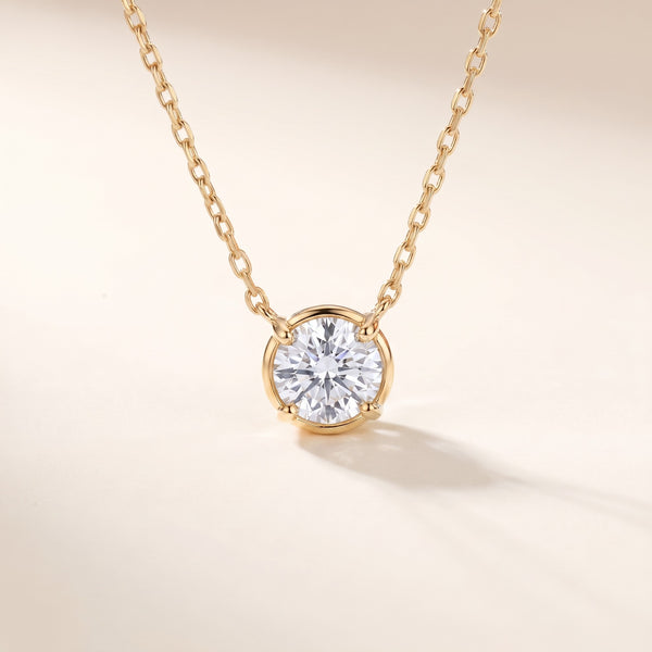 Collar punto de luz mini con circonita bañado en oro de 18K