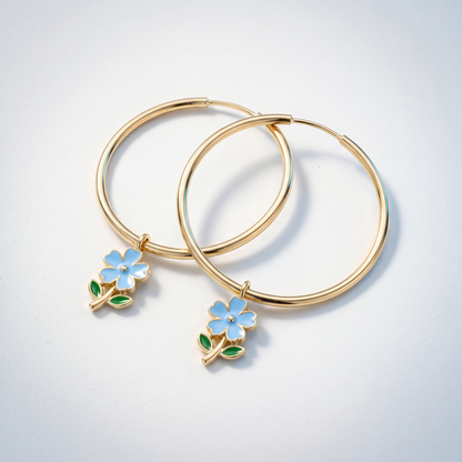 Orecchini Maxi Cerchio Fiore Oro 18K — 01-master-hero