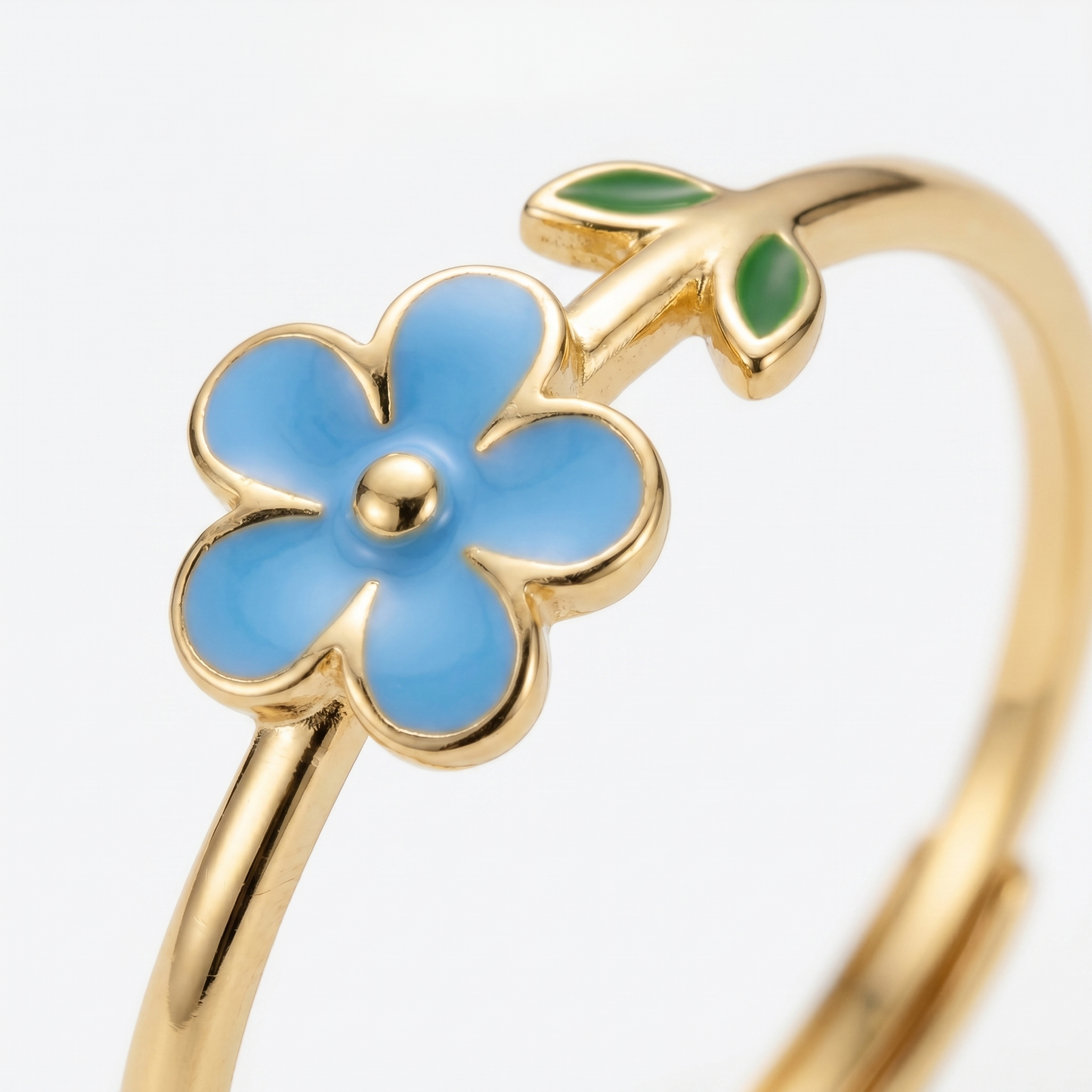 Anello Fiore Oro 18K Regolabile — 05-detail-macro