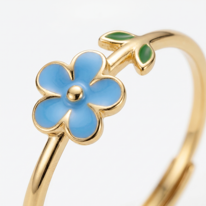 Anello Fiore Oro 18K Regolabile — 05-detail-macro