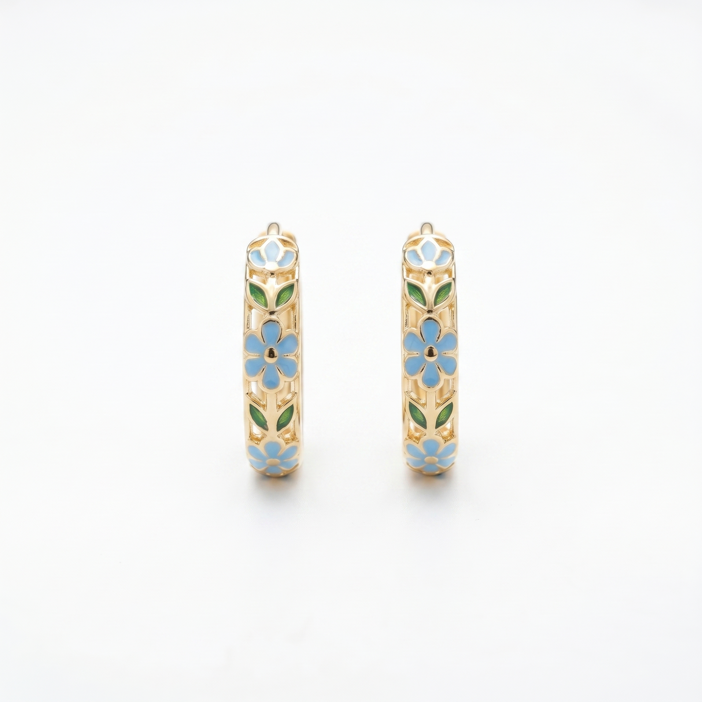 Orecchini Cerchio Fiore Oro 18K — 06-multi-angle-topdown