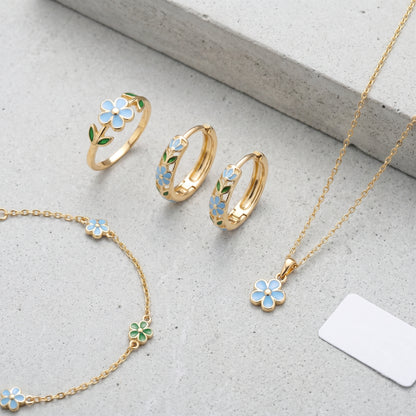 Orecchini Cerchio Fiore Oro 18K — 07-stack-styled