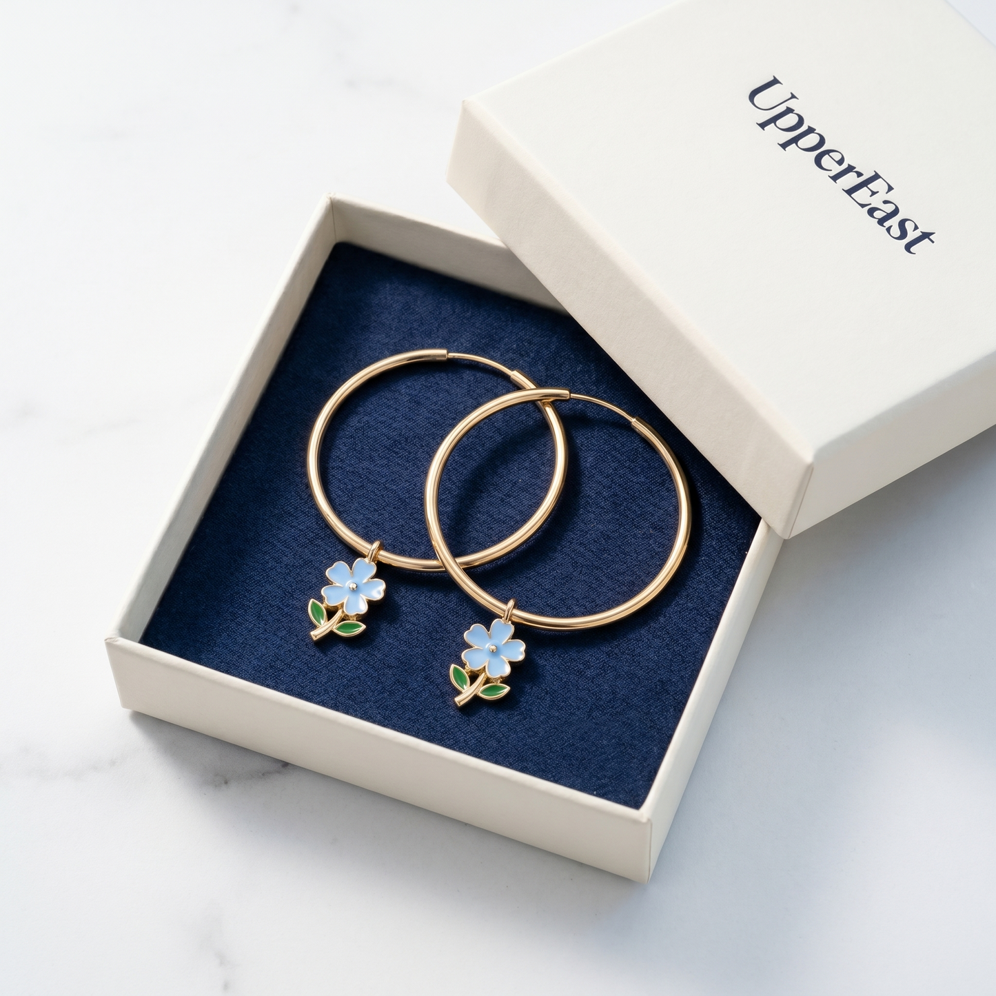 Orecchini Maxi Cerchio Fiore Oro 18K — 08-packaging