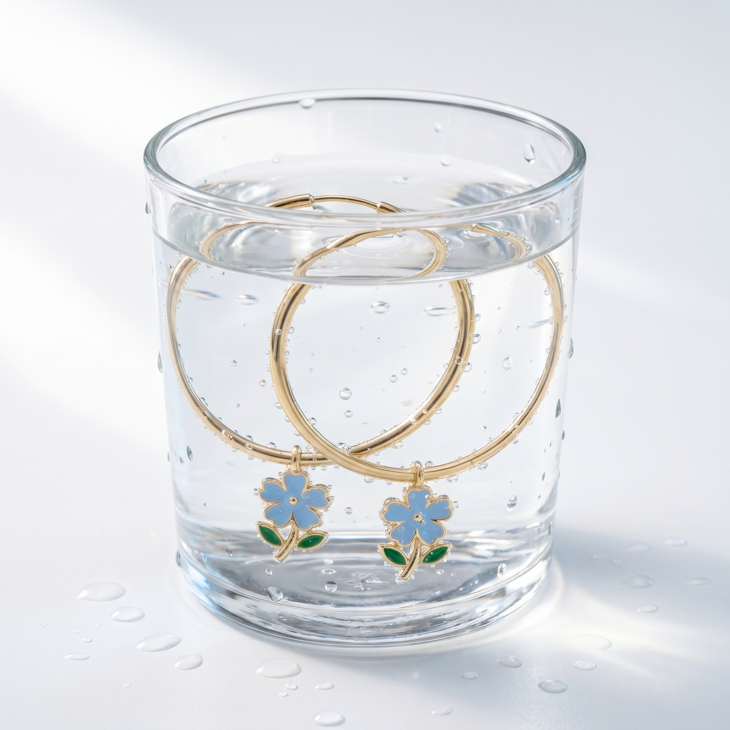 Orecchini Maxi Cerchio Fiore Oro 18K — 09-stress-proof