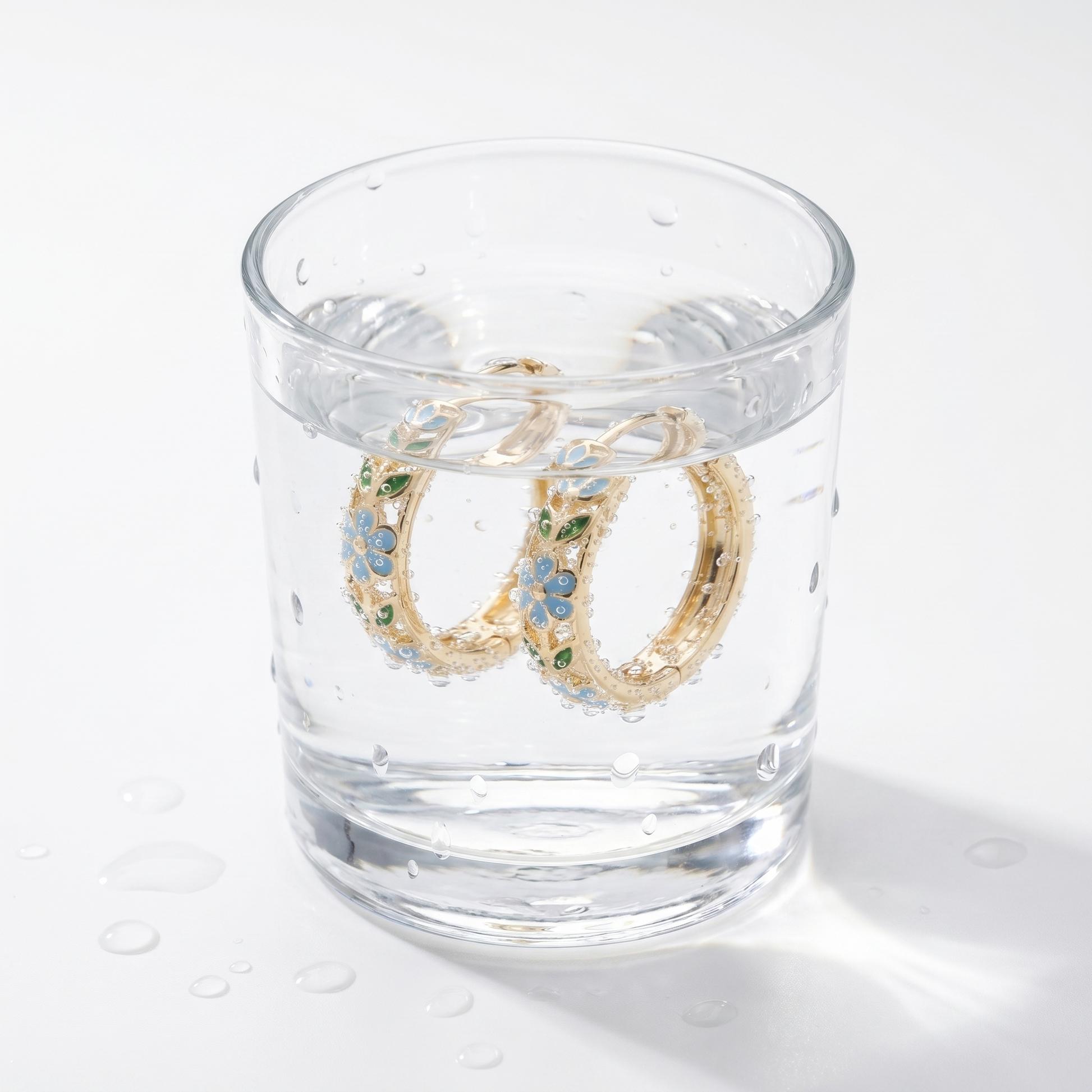 Orecchini Cerchio Fiore Oro 18K — 09-stress-proof
