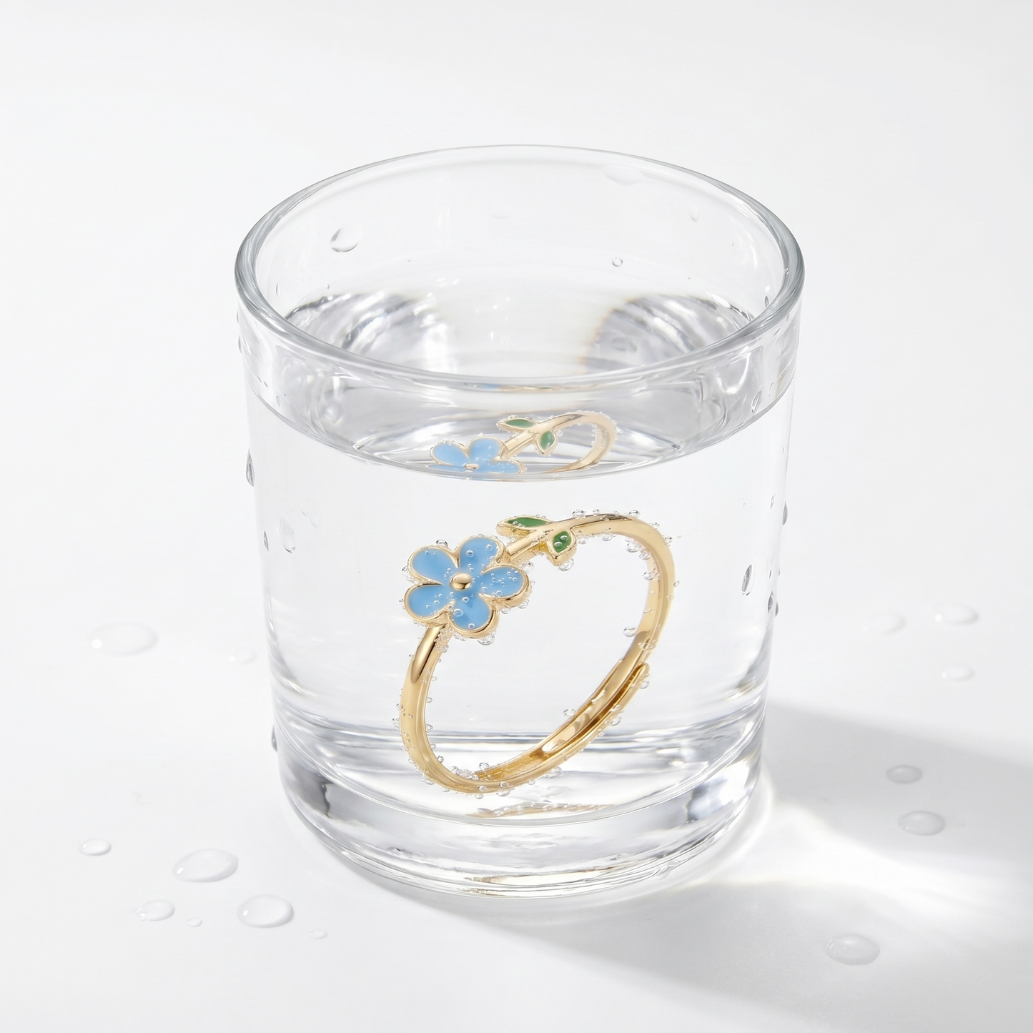 Anello Fiore Oro 18K Regolabile — 09-stress-proof