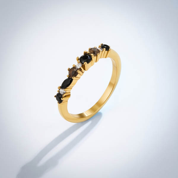 Anello Eternity Ossidiana Oro 18K