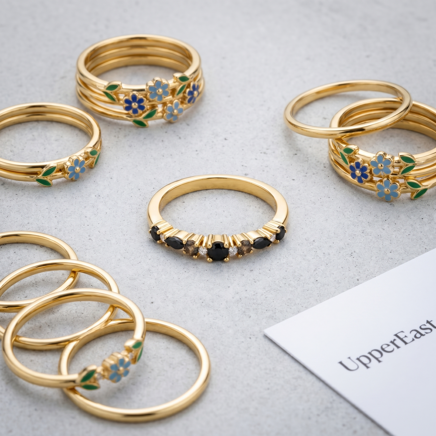 Anello Eternity Ossidiana Oro 18K — 07-stack-styled