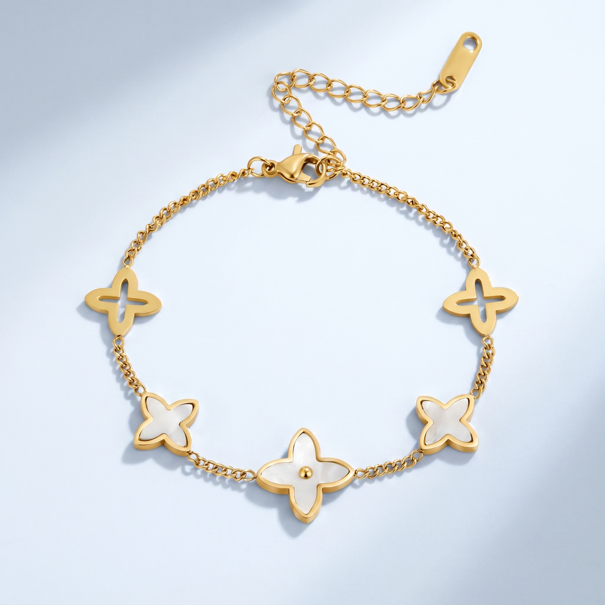 Bracciale Fiore Bianco Oro 18K — 01-master-hero