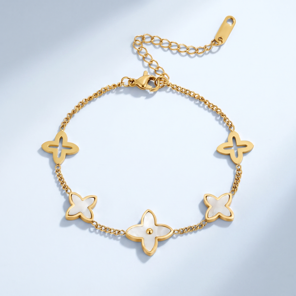 Bracciale Quadrifoglio Madreperla Oro 18K
