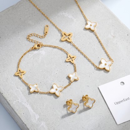 Bracciale Fiore Bianco Oro 18K — 07-stack-styled