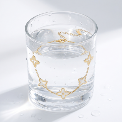 Bracciale Fiore Bianco Oro 18K — 09-stress-proof
