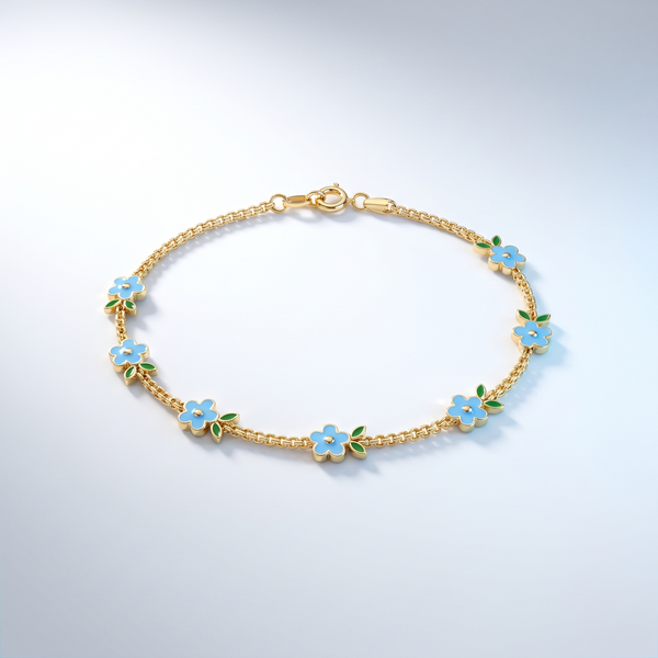 Bracciale Tennis Cerchio Fiore Oro 18K