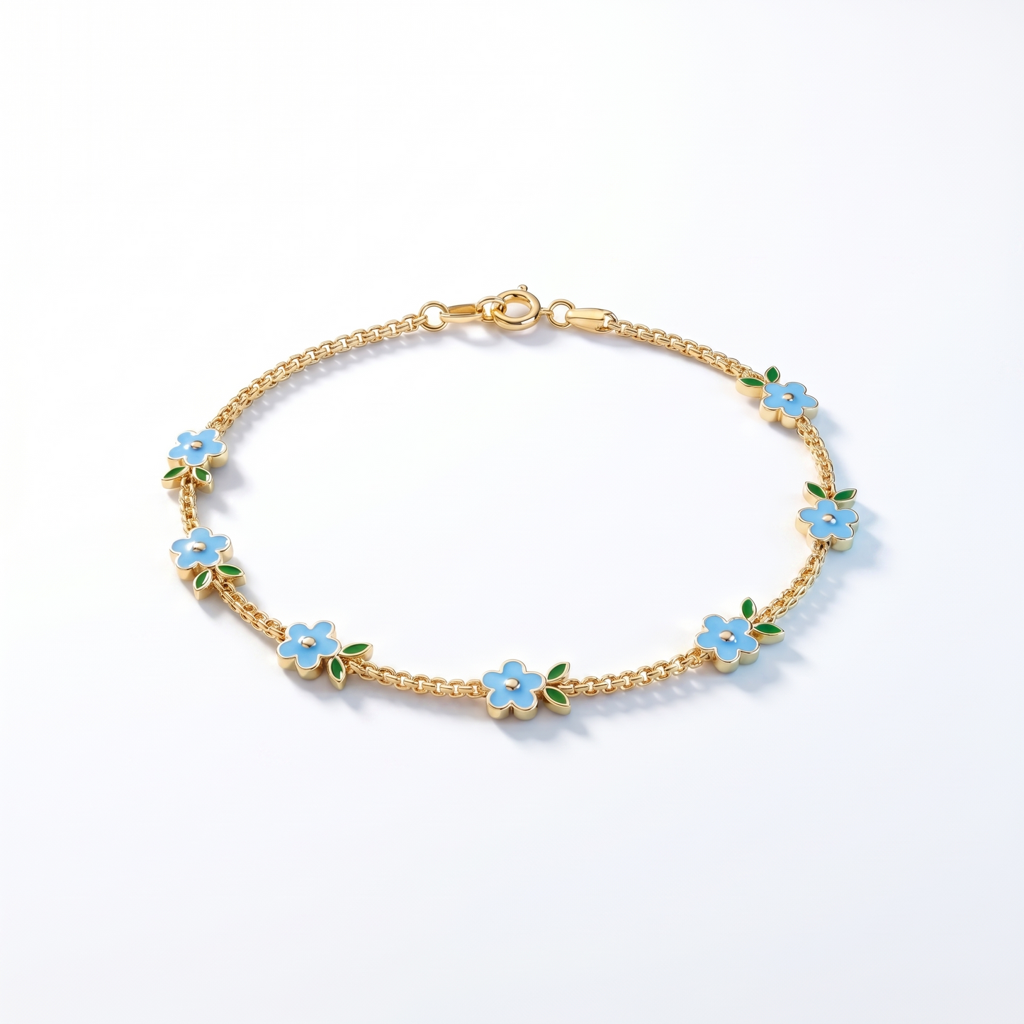 Bracciale Tennis Cerchio Fiore Oro 18K — 06-multi-angle-topdown